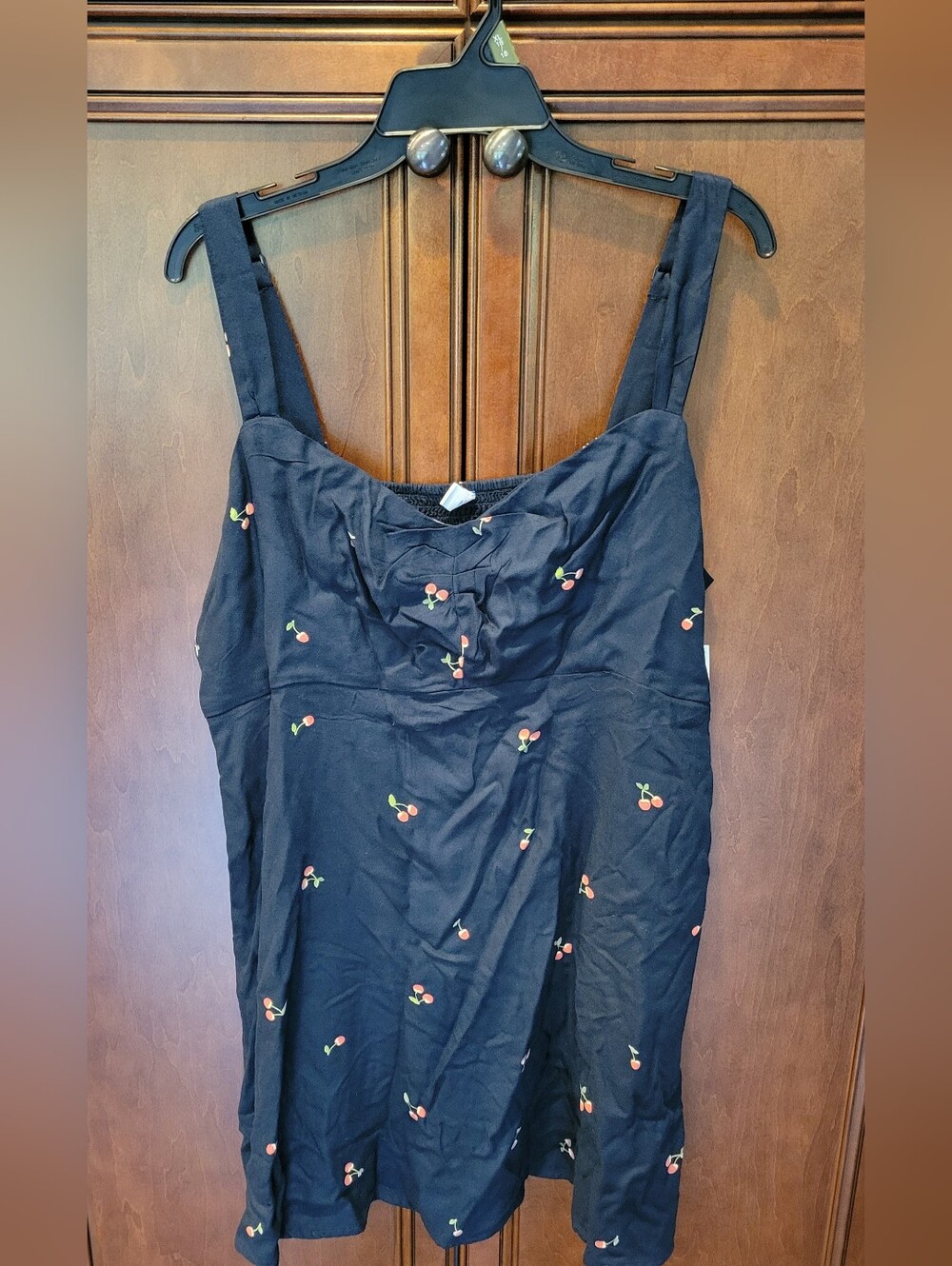 NWT Old Navy XL Fit & Flare Cherry Print Mini Dress; Pockets, Adjustable Straps